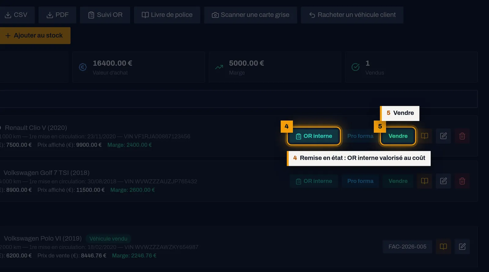 Remettez-le en état : capture de l'écran MekaDesk